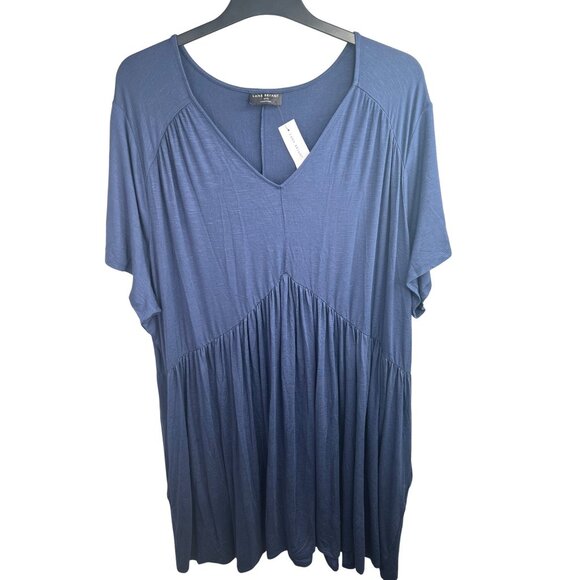 Lane Bryant Short Sleeve Babydoll Fit & Flare Mood Indigo Plus Size 30/32 - Picture 6 of 14